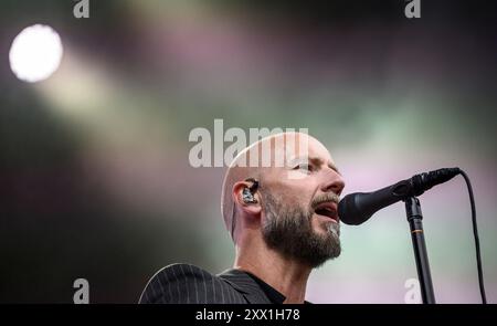 Toender, Danemark. 21 août 2024. Le norvégien Sivert Hoeyem sur la scène en plein air lors du Toender Festival mercredi 21 août 2024. (Photo : Torben Christensen/Scanpix 2024) crédit : Ritzau/Alamy Live News Banque D'Images
