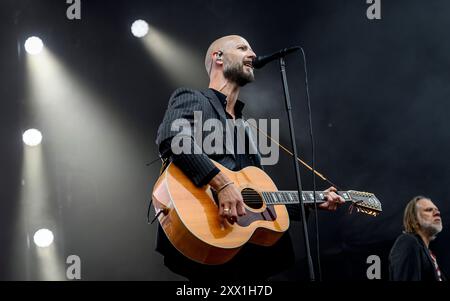 Toender, Danemark. 21 août 2024. Le norvégien Sivert Hoeyem sur la scène en plein air du Toender Festival mercredi 21 août 2024. (Photo : Torben Christensen/Scanpix 2024) crédit : Ritzau/Alamy Live News Banque D'Images