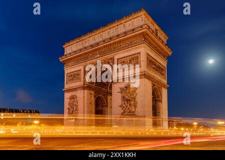 Arc de Triomphe place Charles de Gaulle, Paris, Ile de France, France, Europe Banque D'Images