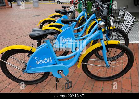 Système de partage de vélos dans la zone Zona Rosa, Bogota, Colombie, Amérique du Sud Banque D'Images