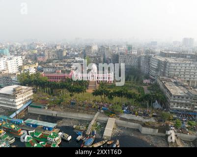 Vue aérienne d'Ahsan Manzil à Dhaka au Bangladesh Banque D'Images