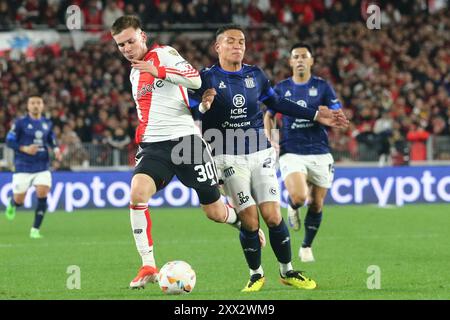 Argentine. 21 août 2024. Buenos Aires, 21.08.2024, Franco Mastantuono de River plate lors du match pour la manche de la 16ème Coupe Libertadores au stade Mas Monumental ( Credit : Néstor J. Beremblum/Alamy Live News Banque D'Images