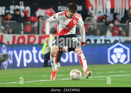 Argentine. 21 août 2024. Buenos Aires, 21.08.2024, Franco Mastantuono de River plate lors du match pour la manche de la 16ème Coupe Libertadores au stade Mas Monumental ( Credit : Néstor J. Beremblum/Alamy Live News Banque D'Images