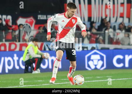 Argentine. 21 août 2024. Buenos Aires, 21.08.2024, Franco Mastantuono de River plate lors du match pour la manche de la 16ème Coupe Libertadores au stade Mas Monumental ( Credit : Néstor J. Beremblum/Alamy Live News Banque D'Images