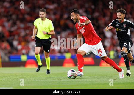 Lisbonne, Portugal. 17 août 2024. Vangelis Pavlidis (SL Benfica) vu en action pendant le match de Liga Portugal entre les équipes SL Benfica et Casa Pia AC à Estadio Da Luz SL Benfica a remporté 3-0 crédit : SOPA images Limited/Alamy Live News Banque D'Images