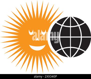 conception de symbole d'illustration vectorielle d'icône d'éclipse solaire Illustration de Vecteur