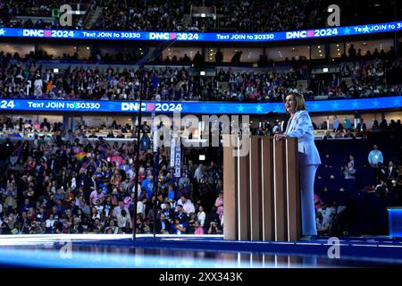 Chicago, États-Unis. 21 août 2024. Nancy Pelosi à la Convention nationale démocrate à Chicago, Illinois, le 21 août 2024. Photo de Yuri Gripas/ABACAPRESS. COM Credit : Abaca Press/Alamy Live News Banque D'Images