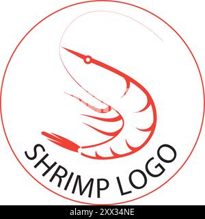 Restaurant de fruits de mer, crevettes, conception de logo de crevette Illustration de Vecteur