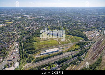 Luftbild, ehemaliges Uniper-Kraftwerk Shamrock, Freifläche und Baustelle, ehemaliges Bergwerkgelände General Blumenthal, Ortsansicht mit Fernsicht, Wanne-Süd, Herne, Ruhrgebiet, Nordrhein-Westfalen, Deutschland ACHTUNGxMINDESTHONORARx60xEURO *** vue aérienne, ancienne centrale Uniper Shamrock, espace ouvert et chantier, ancien site minier General Blumenthal, vue locale avec vue lointaine, Wanne Süd, Herne, région de la Ruhr, Rhénanie-du-Nord-Westphalie, Allemagne ATTENTIONxMINDESTHONORARx60xEURO Banque D'Images