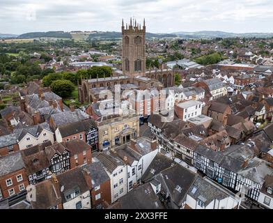 Aerial, église St Laurence, Ludlow, Shropshire, Angleterre Banque D'Images