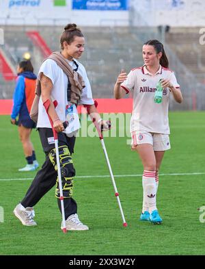 Lena Oberdorf, FCB femmes 8 Tuva Hansen, FCB femmes 6 dans le match de football féminin FC BAYERN Muenchen - JUVENTUS TURIN 0-0 le 20 août 2024 à Munich, Allemagne. Saison 2024/2025, 1.Bundesliga, FCB, Muenchen, Google Pixel, Frauen Bundesliga Journée x, x. Spieltag photographe : ddp images / STAR-images Banque D'Images