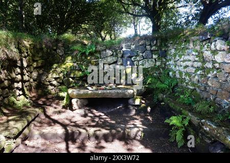 Les ruines antiques de Madron Chapel et Baptistère près de Penzance, Cornouailles - John Gollop Banque D'Images