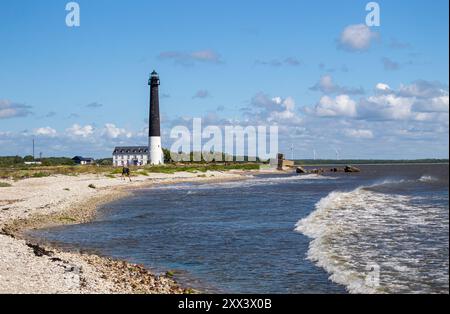 Cap de Sõrve, Saaremaa, Estonie-10AUG2024- Sõrve Säär avec phare de Sõrve sur l'île de Saaremaa ou dans le comté de Saare en Estonie. Banque D'Images