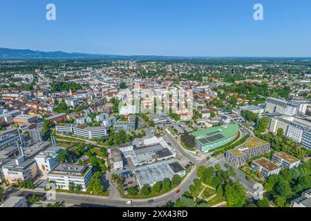 Rosenheim à Chiemgau, vue sur la ville au confluent des rivières Mangfall et Inn Banque D'Images