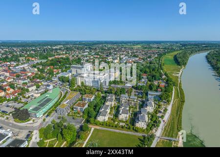 Rosenheim à Chiemgau, vue sur la ville au confluent des rivières Mangfall et Inn Banque D'Images