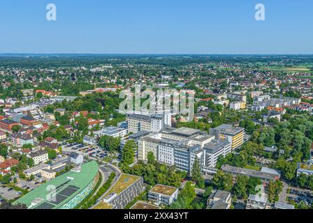 Rosenheim à Chiemgau, vue sur la ville au confluent des rivières Mangfall et Inn Banque D'Images