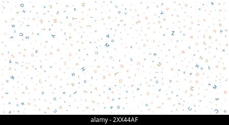 Divers colorés aléatoire placé au hasard, dimensionné et orienté lettres motif - texture, arrière-plan, élément de conception dans le format vectoriel modifiable Illustration de Vecteur