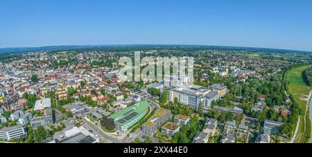 Rosenheim à Chiemgau, vue sur la ville au confluent des rivières Mangfall et Inn Banque D'Images