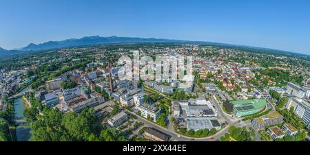 Rosenheim à Chiemgau, vue sur la ville au confluent des rivières Mangfall et Inn Banque D'Images