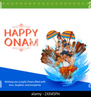 Contexte de la célébration de l'Onam pour le festival de l'Onam du Sud de l'Inde Kerala Illustration de Vecteur