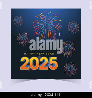 2025 bonne année conception de bannière Web. Modèle de fond de bonne année Luxury Wishes Clipart Greetings. Bonne année 2025 fond coloré Illustration de Vecteur