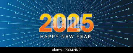 2025 bonne année conception de bannière Web. Modèle de fond de bonne année Luxury Wishes Clipart Greetings. Bonne année 2025 fond coloré Illustration de Vecteur