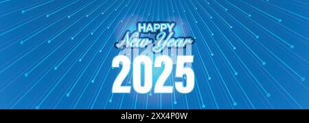 2025 bonne année conception de bannière Web. Modèle de fond de bonne année Luxury Wishes Clipart Greetings. Bonne année 2025 fond coloré Illustration de Vecteur