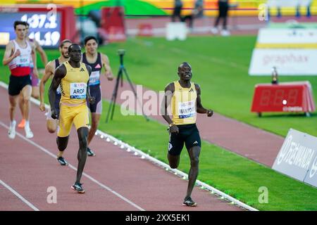 Lausanne, Suisse. 22 août 2024. Lausanne, Suisse, le 22 août 2024 : Emmanuel Wanyonyi (KEN) lors du 800m hommes lors du meeting de la Wanda Diamond League Athletissima Lausanne 2024 au stade Olympique de la Pontaise à Lausanne, Suisse. (Daniela Porcelli/SPP) crédit : SPP Sport Press photo. /Alamy Live News Banque D'Images