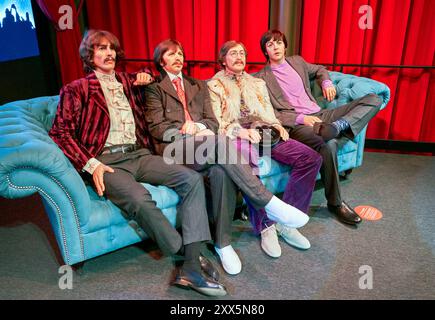 Les figurines des Beatles au Musée de cire de Barcelone, Espagne Banque D'Images