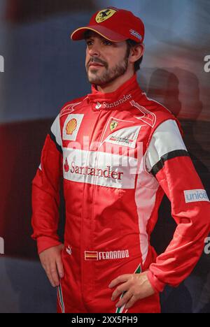 Fernando Alonso figure au Musée de cire de Barcelone, Espagne Banque D'Images