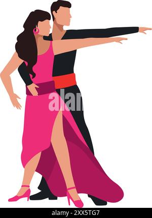homme danseuses flamenco couple caractère Illustration de Vecteur