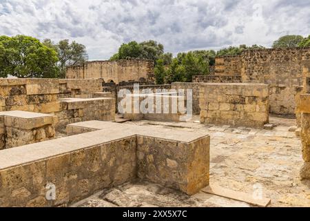 Medina Azahara, Cordoue, Province de Cordoue, Andalousie, Espagne. 3 mai 2023. Ruines du site archéologique de Medina Azahara, une pala fortifiée maure Banque D'Images