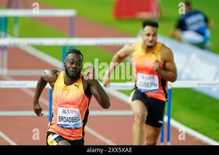 Lausanne, Suisse. 22 août 2024. Lausanne, Suisse, 22 août 2024 : Rasheed Broadbell (JAM) participe à la Wanda Diamond League Meeting Athletissima Lausanne 2024 au stade Olympique de la Pontaise à Lausanne, Suisse. (Daniela Porcelli/SPP) crédit : SPP Sport Press photo. /Alamy Live News Banque D'Images