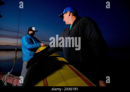 Le concours de surf Big Wave Titans of Mavericks. Banque D'Images