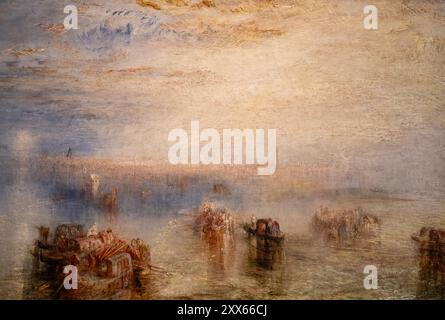 Peinture de Joseph Mallord William Truner intitulée approche de Venise peinte en 1844 Banque D'Images