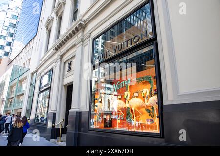 Louis Vuitton luxe magasin de détail français designer à George Street, Sydney, NSW, Australie Banque D'Images