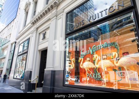 Louis Vuitton luxe magasin de détail français designer à George Street, Sydney, NSW, Australie Banque D'Images