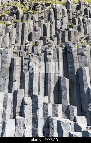 Basalte Columns gros plan à Vik, Islande, Europe Banque D'Images