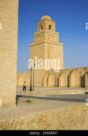 La mosquée Sidi Oqba à Kairouan, également connue sous le nom de Grande Mosquée Banque D'Images