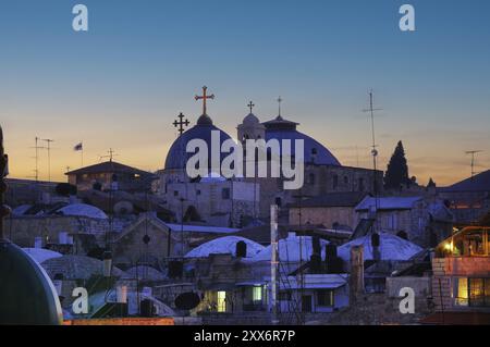 Vue aérienne de l'église du Saint-Sépulcre à Jérusalem Banque D'Images