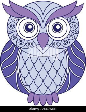 Owl Boho style Coloring Book illustration - conception complexe de chouette bohémienne pour la coloration créative Illustration de Vecteur