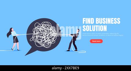 Démêlez le processus de chaos de l'entreprise avec le concept d'entreprise de désordre des problèmes difficiles Illustration de Vecteur