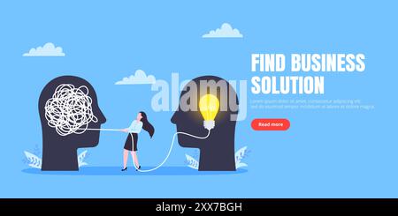 Démêlez le processus de chaos d'affaires avec l'illustration vectorielle de concept d'entreprise de mess de problème difficile d'enchevêtrement. Illustration de Vecteur