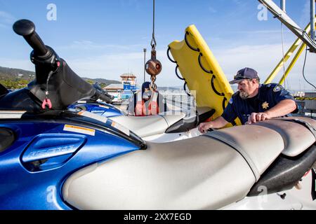 Le concours de surf Big Wave Titans of Mavericks. Banque D'Images