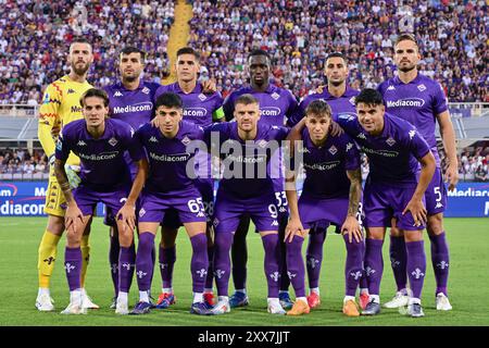 L'équipe d'ACF Fiorentina pendant les éliminatoires - ACF Fiorentina vs Puskas Akademia FC, match de football de l'UEFA Conference League à Florence, Italie, le 22 août 2024 Banque D'Images