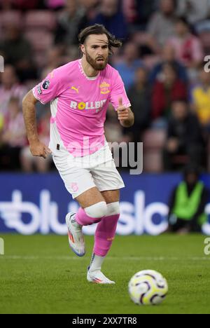 Photo du dossier datée du 07-08-2024 de Ben Brereton-Diaz à Southampton. Ben Brereton Diaz fera les gros titres pour les bonnes raisons avec le but d’ouverture de Southampton lors d’un match nul de 1-1 contre Nottingham Forest. Date d'émission : vendredi 23 août 2024. Banque D'Images