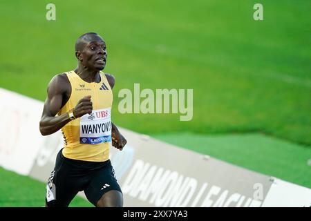 Lausanne, Suisse. 22 août 2024. Lausanne, Suisse, le 22 août 2024 : Emmanuel Wanyonyi (KEN) lors du 800m hommes lors du meeting de la Wanda Diamond League Athletissima Lausanne 2024 au stade Olympique de la Pontaise à Lausanne, Suisse. (Daniela Porcelli/SPP) crédit : SPP Sport Press photo. /Alamy Live News Banque D'Images