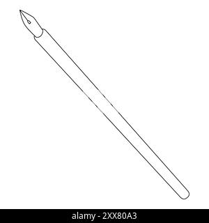 Contour simple d'un stylo plume, parfait pour les pages à colorier de la rentrée scolaire et le matériel éducatif. Illustration de Vecteur