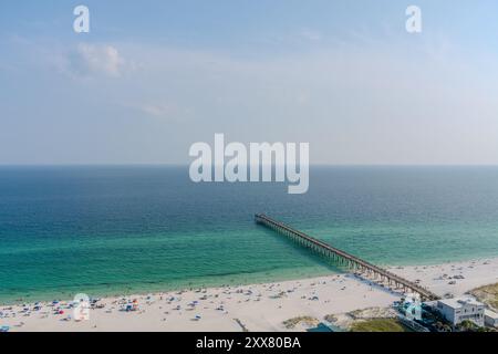 Pensacola Beach Gulf Pier en août Banque D'Images