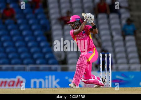 SAN FERNANDO, TRINITÉ-ET-TOBAGO - 22 AOÛT : Hayley Matthews des Barbados Royals féminines lors du match de premier League féminine des Caraïbes entre Trinbago Knight Riders et Barbados Royals à la Brian Lara Cricket Academy le 22 août 2024 à San Fernando, Trinité-et-Tobago. (Photo de Daniel Prentice/Alamy) Banque D'Images